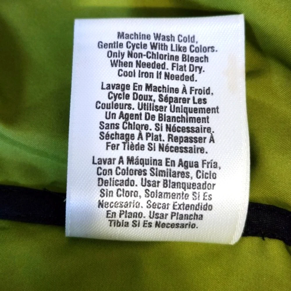 DKNY Lime Green Satin Look‎ Jacket Women's XL Zip Up Shiny Retro Y2K
